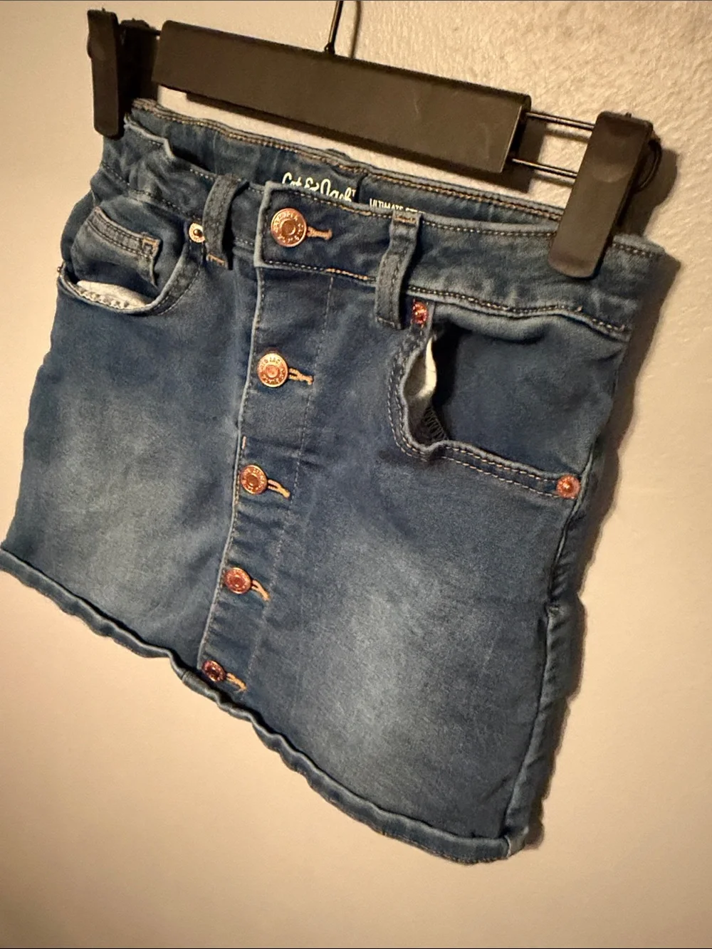 Cat & Jack Blue Button-Front Denim Mini Skirt